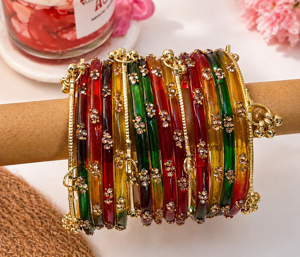 Multicolor Kashmiri Bangles Set